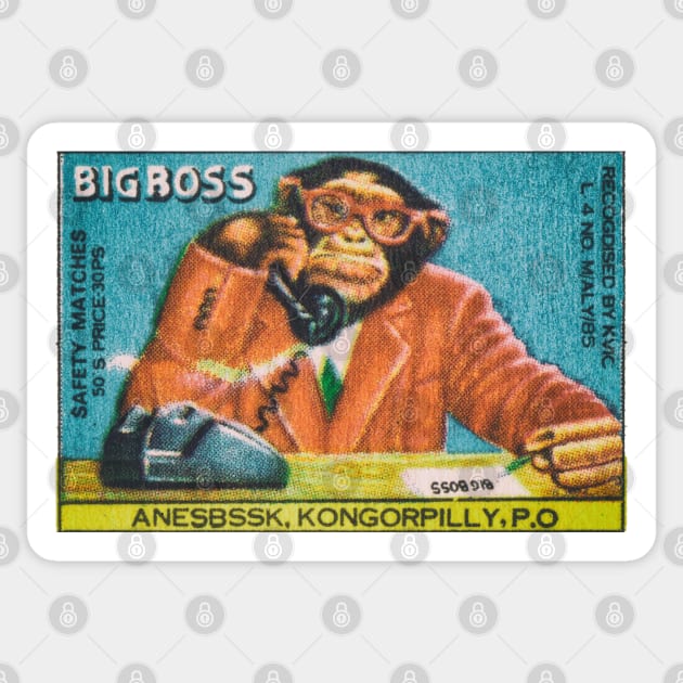 Big Boss Chimp Sticker by PsychedelicAstronaut